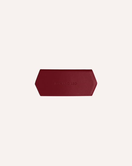 FOX AND LEO GLASSES CASE - BURGUNDY