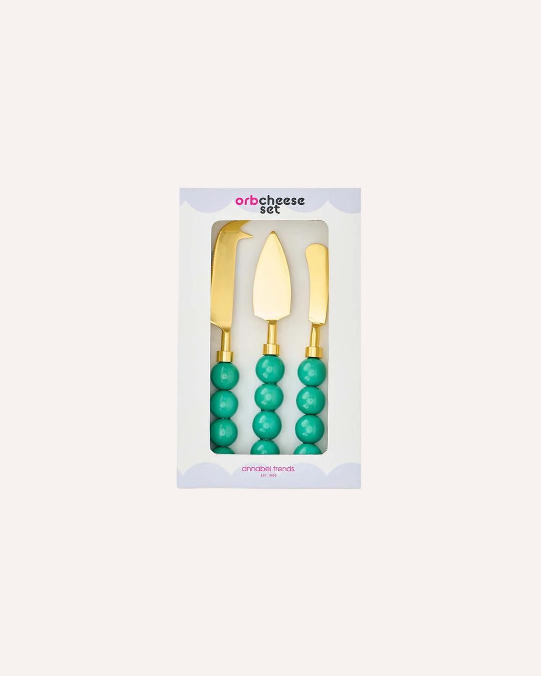 ANNABELL TRENDS - ORB 3P CHEESE KNIFE SET - GREEN