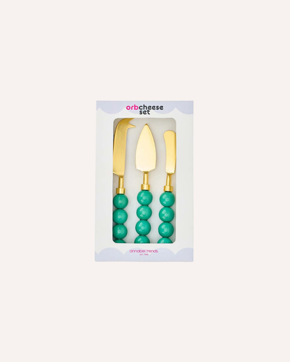 ANNABELL TRENDS - ORB 3P CHEESE KNIFE SET - GREEN