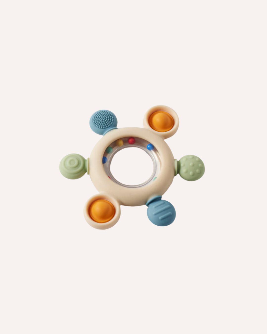JIGGLE & GIGGLE - SENSORY SILICONE RATTLE TEETHER