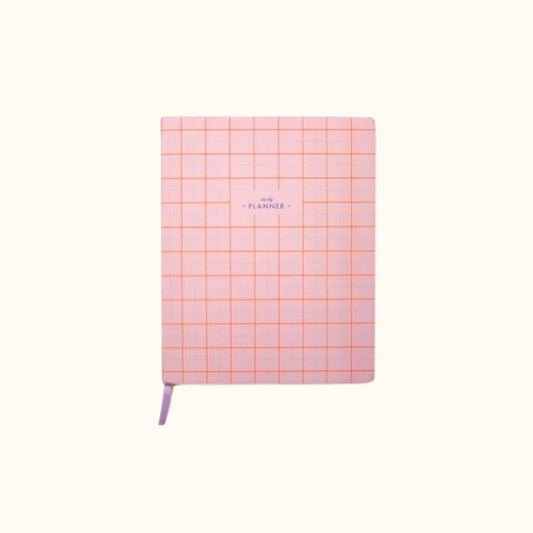 INKERIE - UNDATED DAILY PLANNER PINK CHECK