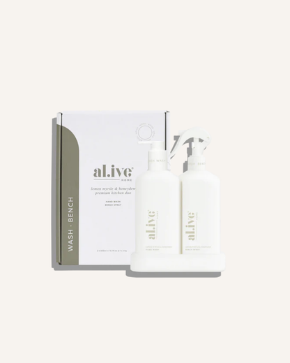 AL.IVE KITCHEN DUO HAND WASH & BENCH SPRAY - LEMON MYRTLE & HONEYDEW