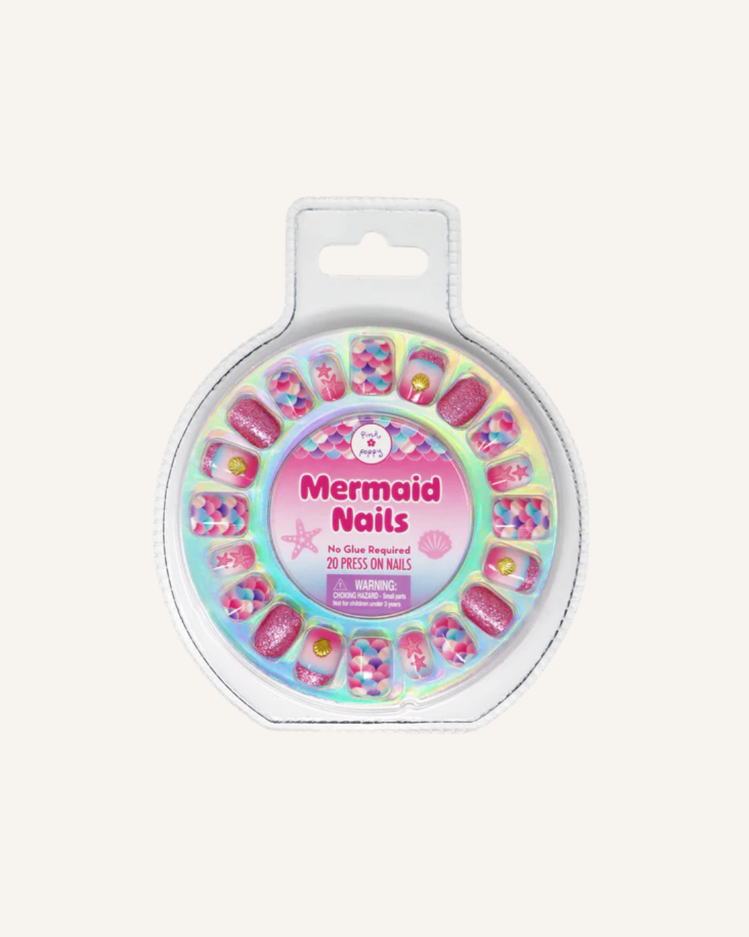 PINK POPPY - PRESS ON NAILS - 3D MERMAID