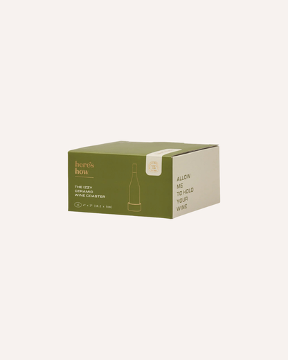 HERE'S HOW - THE IZZY CERAMIC WINE COASTER - GREEN
