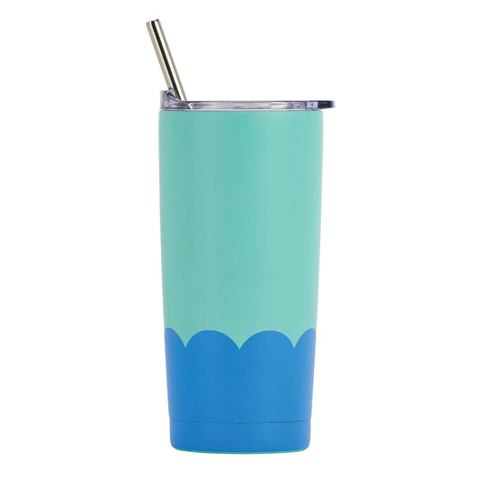 ANNABEL TRENDS DOUBLE WALLED SMOOTHIE CUP - AQUA & BLUE