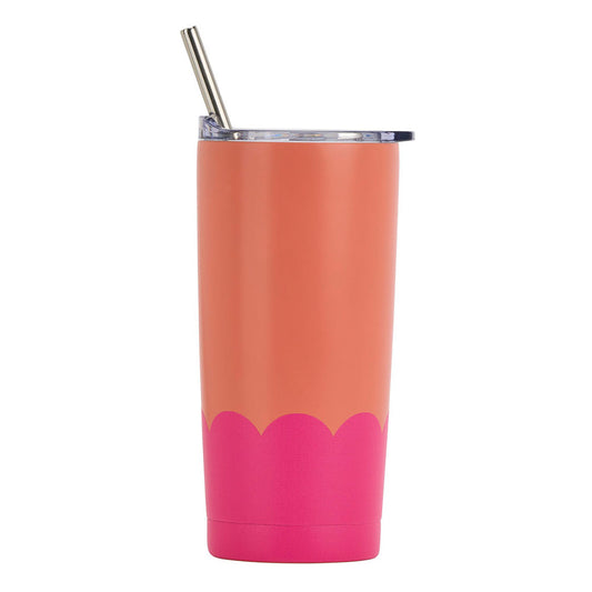 ANNABEL TRENDS DOUBLE WALLED SMOOTHIE CUP -ORANGE & HOT PINK