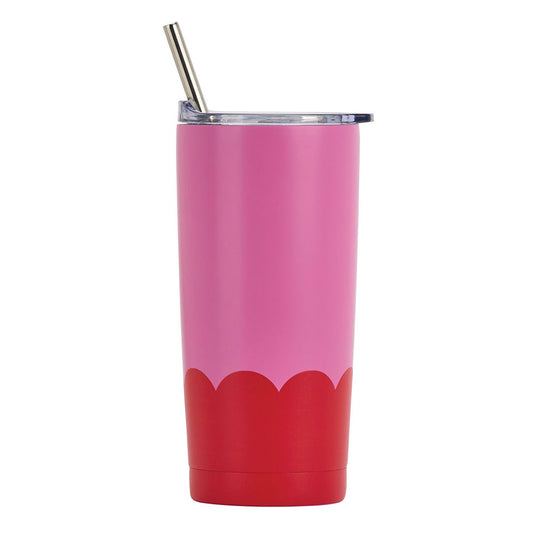 ANNABEL TRENDS DOUBLE WALLED SMOOTHIE CUP - RED & PINK