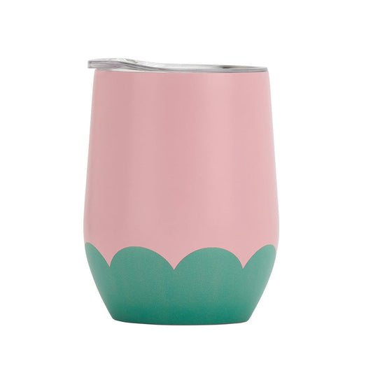 ANNABEL TRENDS DOUBLE WALLED WINE TUMBLER - MUSK & GREEN