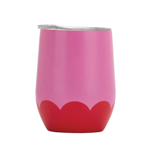 ANNABEL TRENDS DOUBLE WALLED WINE TUMBLER - PINK & RED