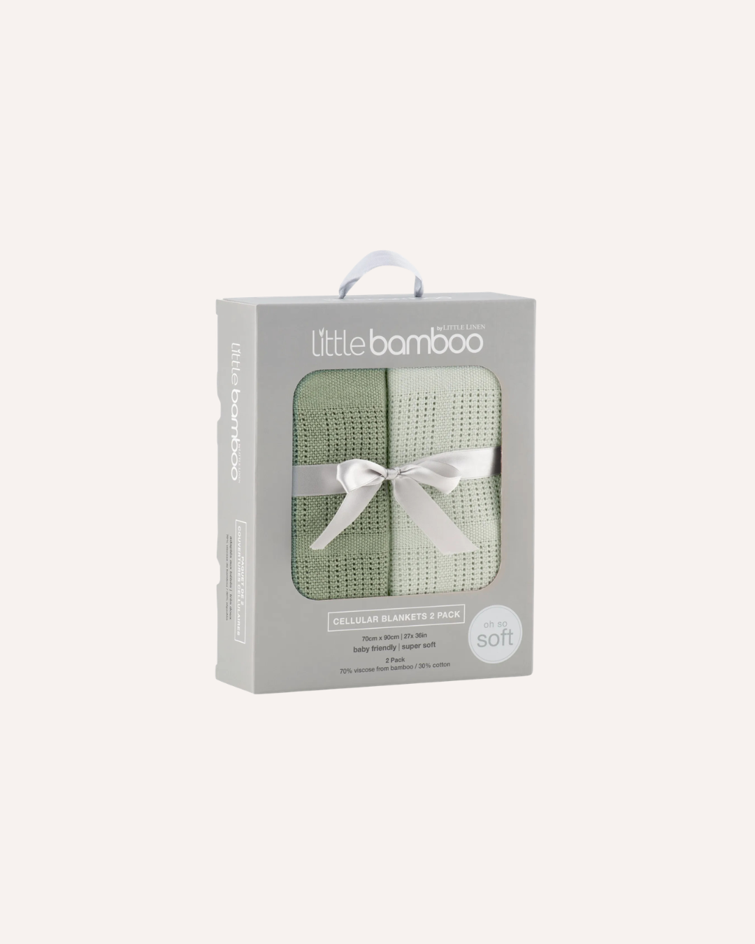 LITTLE BAMBOO - BAMBOO COTTON BLANKET 2PK - GREEN