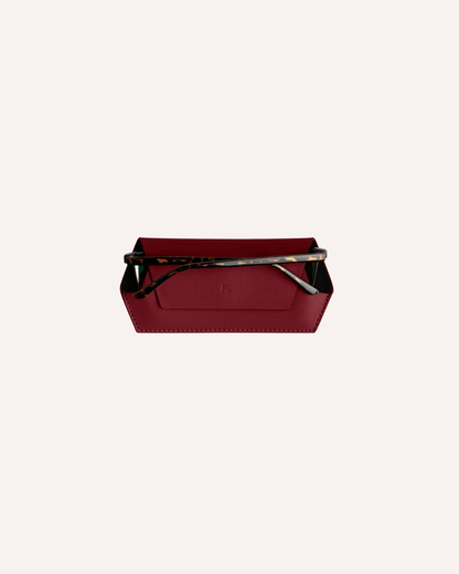 FOX AND LEO GLASSES CASE - BURGUNDY