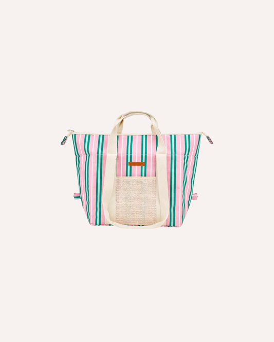 ANNABEL TRENDS - PICNIC COOLER BAG - PINK GREEN STRIPE