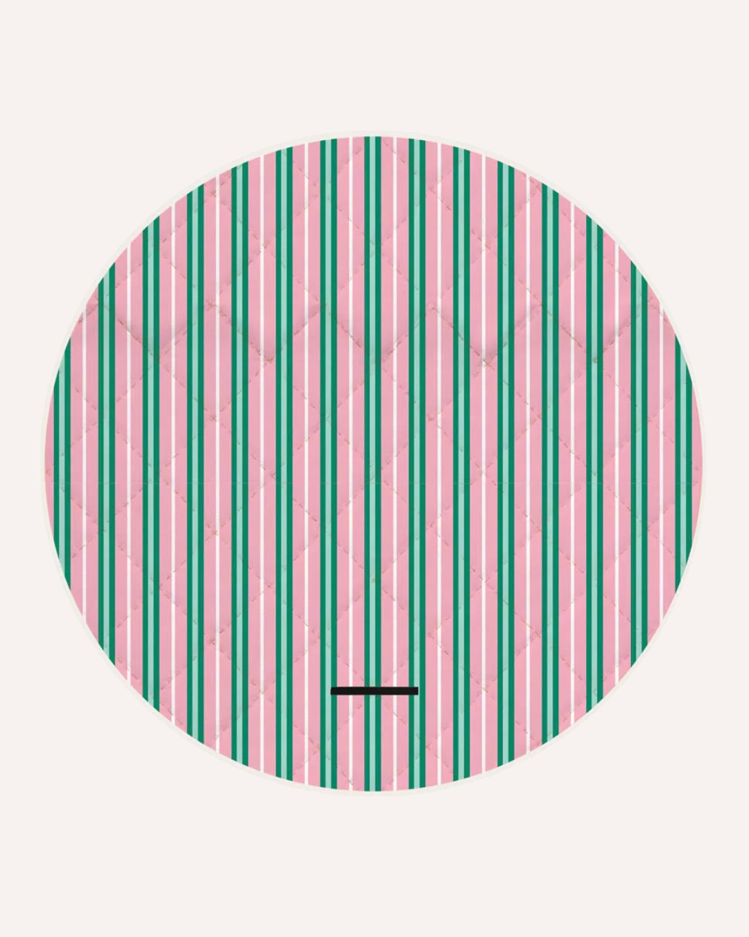 ANNABEL TRENDS - ROUND PICNIC MAT - PINK AND GREEN STRIPE