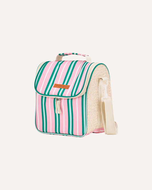 ANNABEL TRENDS - PICNIC LUNCH BAG - PINK GREEN STRIPE