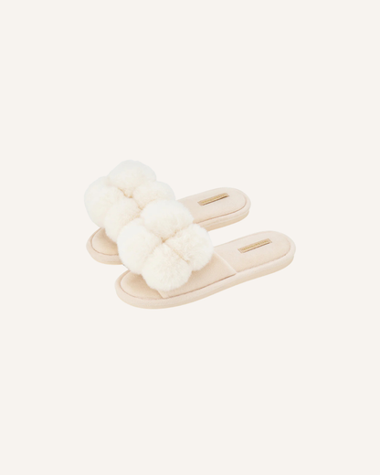 ANNABEL TRENDS - POM POM SLIPPERS - IVORY