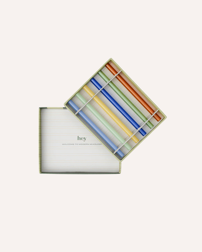 HERE'S HOW - THE WHISTLER MIXED COLOUR GLASS SIP/STIR STRAW