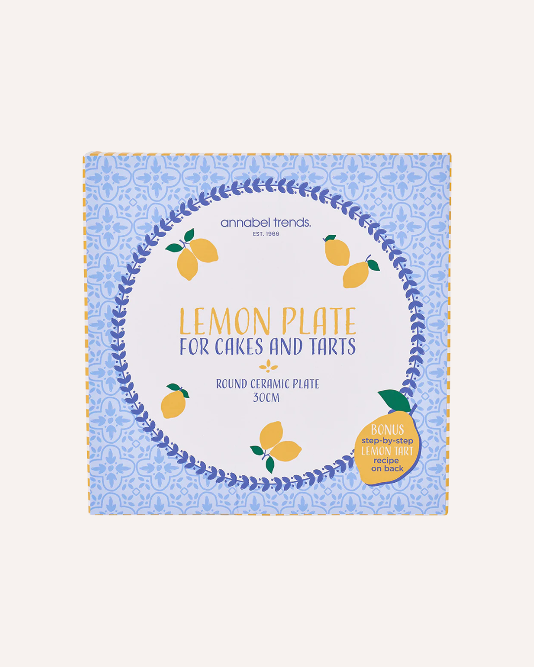 ANNABEL TRENDS - CERAMIC CAKE PLATE - LEMON