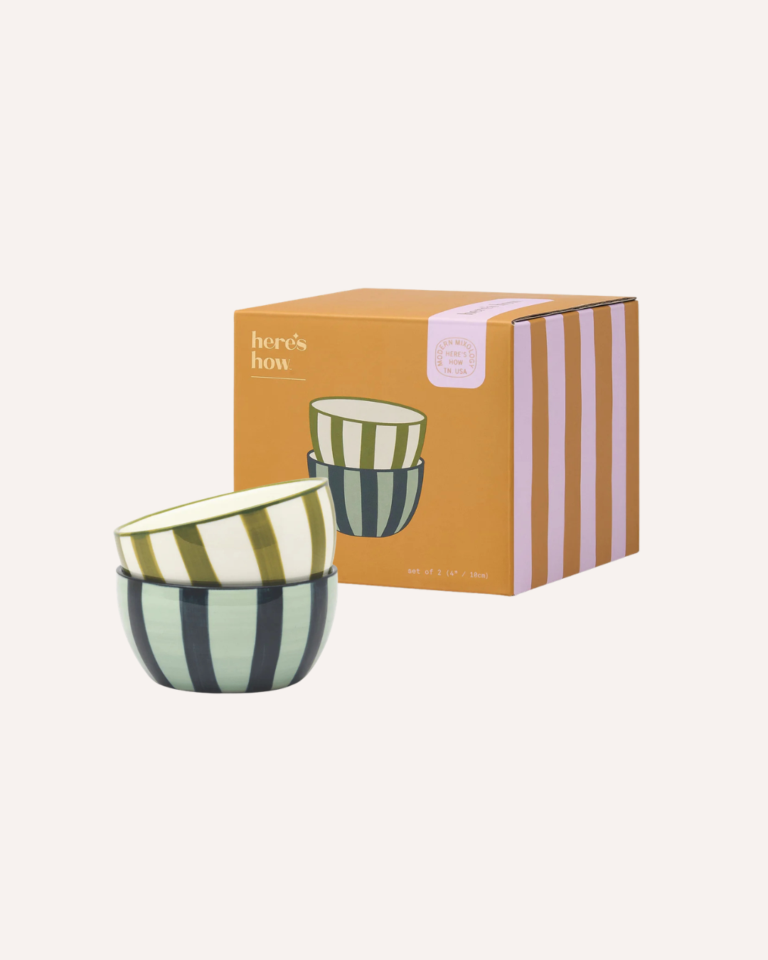 HERE'S HOW - THE BELLA ASSORTED DIPPING BOWLS - GREEN/NAVY