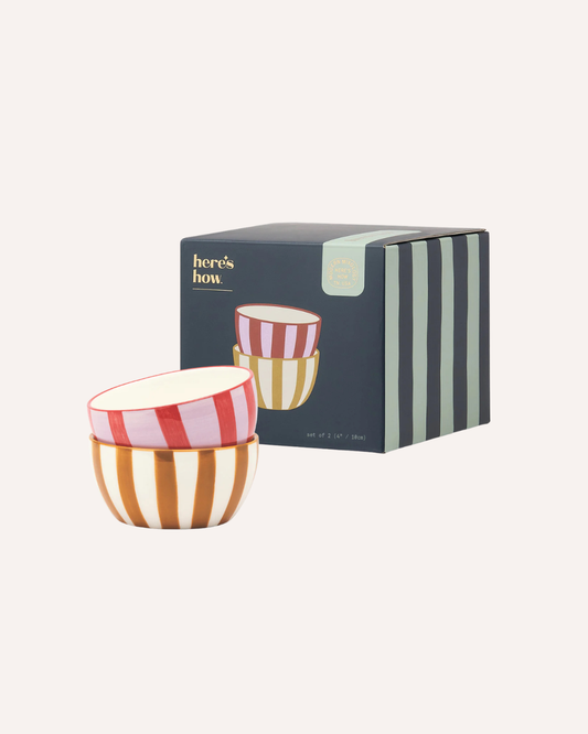 HERE'S HOW - THE BELLA ASSORTED DIPPING BOWLS - RED/MUSTARD