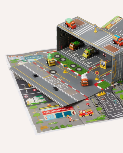 JIGGLE & GIGGLE - VELOCÉ PULLBACK VEHICLE GARAGE SET