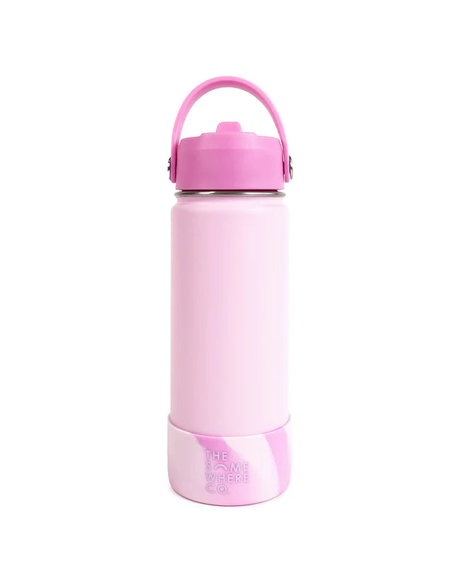 THE SOMEWHERE CO - WATER BOTTLE 500ML - LIGHT PINK SWIRL