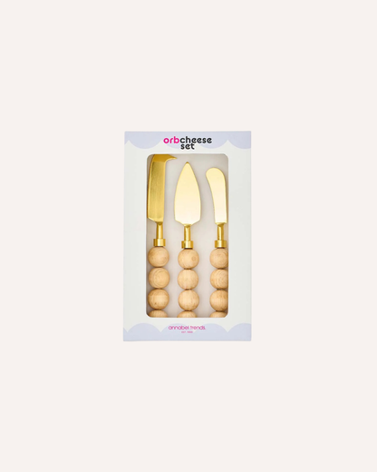 ANNABELL TRENDS - ORB 3P CHEESE KNIFE SET - NATURAL