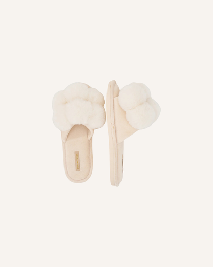 ANNABEL TRENDS - POM POM SLIPPERS - IVORY