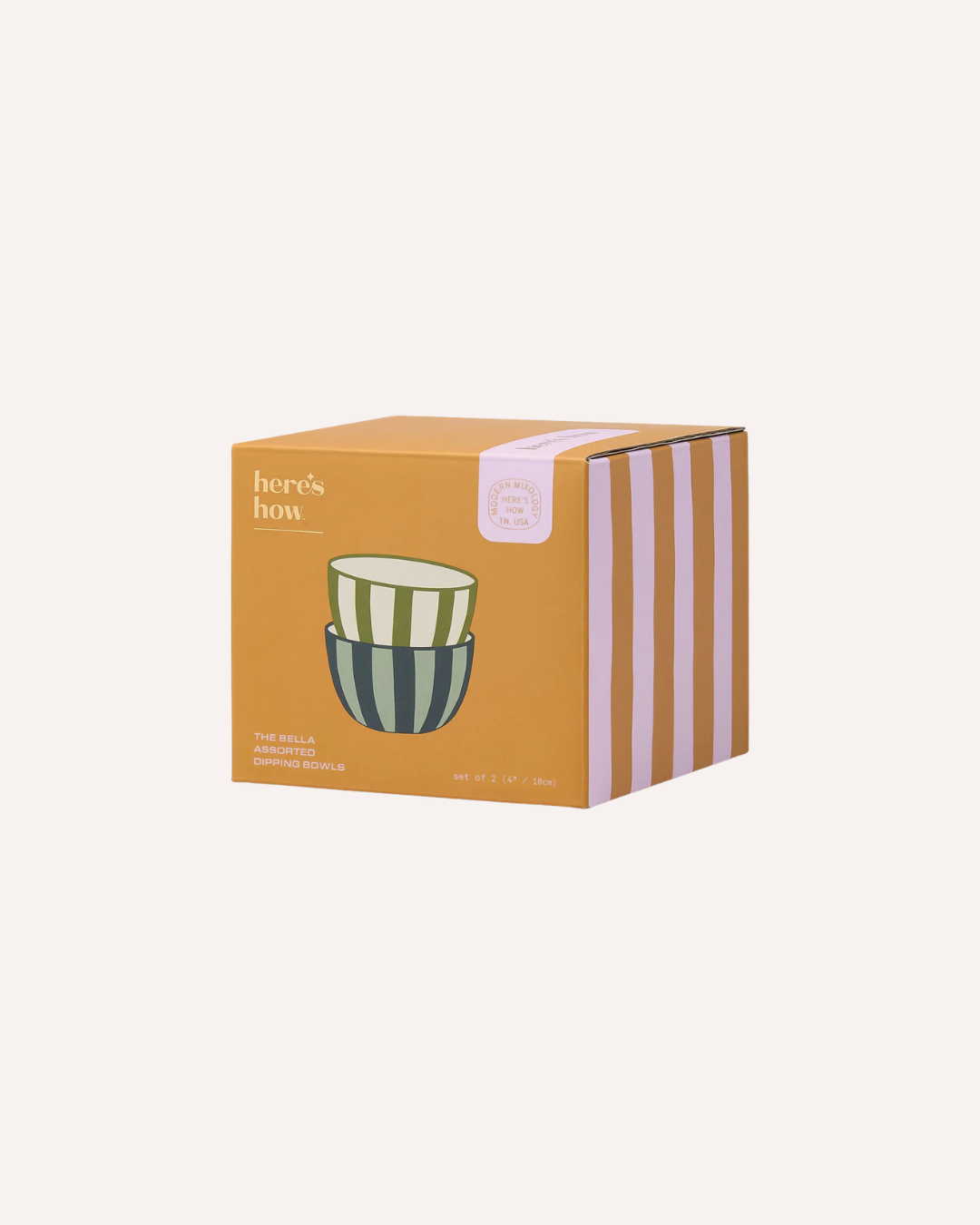 HERE'S HOW - THE BELLA ASSORTED DIPPING BOWLS - GREEN/NAVY