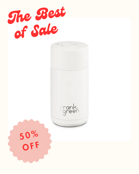 FRANK GREEN CERAMIC REUSABLE CUP 295ml - WHITE