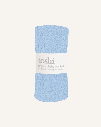 TOSHI - ORGANIC BABY BLANKET - BLUEBELL