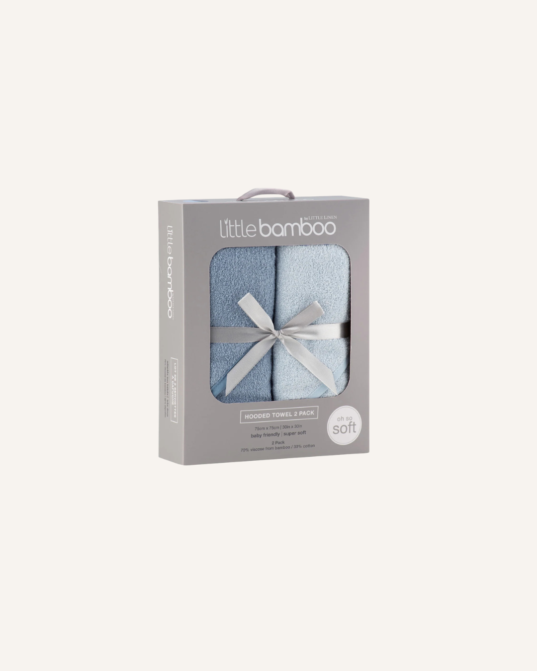 LITTLE BAMBOO - BABY HOODED TOWEL 2PK - BLUE