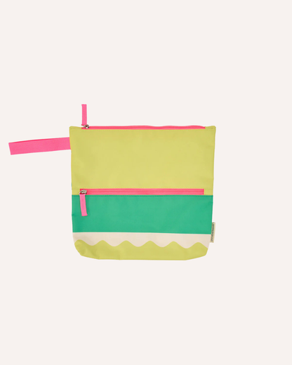 ANNABEL TRENDS - DOUBLE ZIP BEACH POUCH - LIME