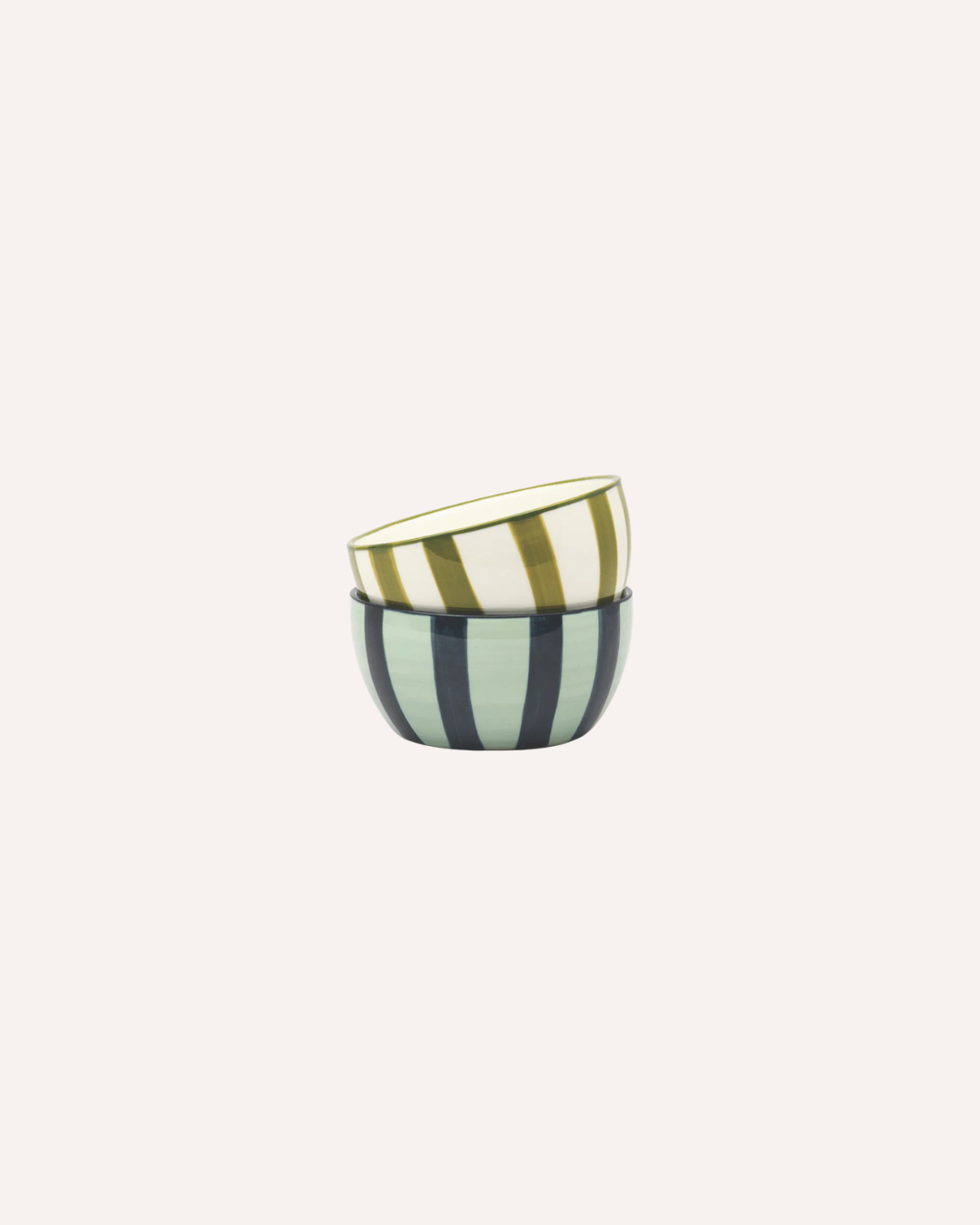 HERE'S HOW - THE BELLA ASSORTED DIPPING BOWLS - GREEN/NAVY