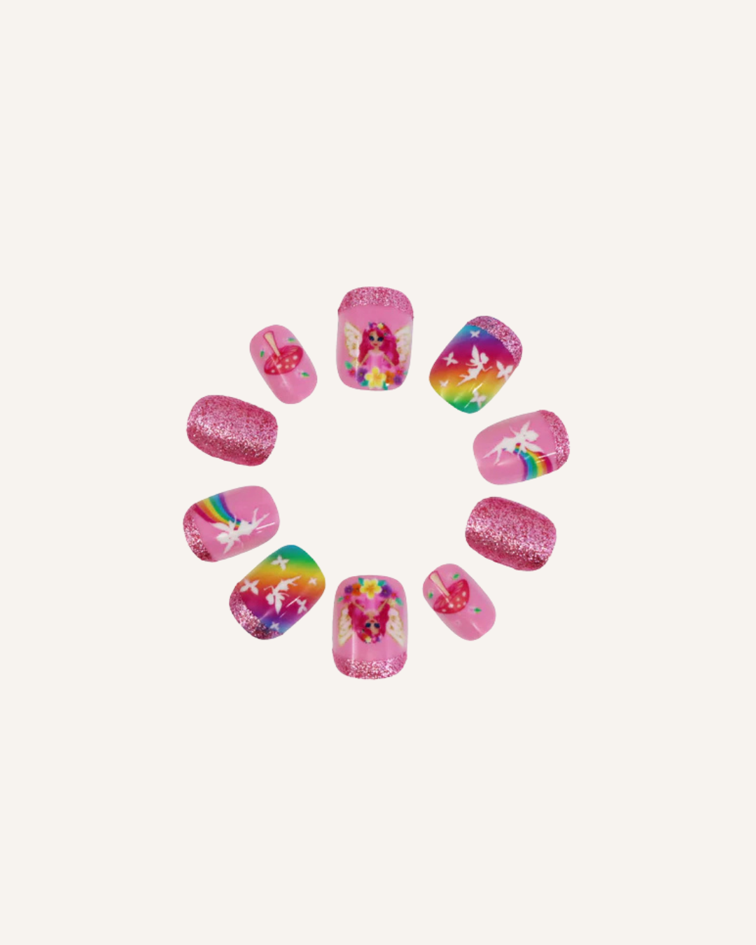 PINK POPPY - PRESS ON NAILS - FAIRY