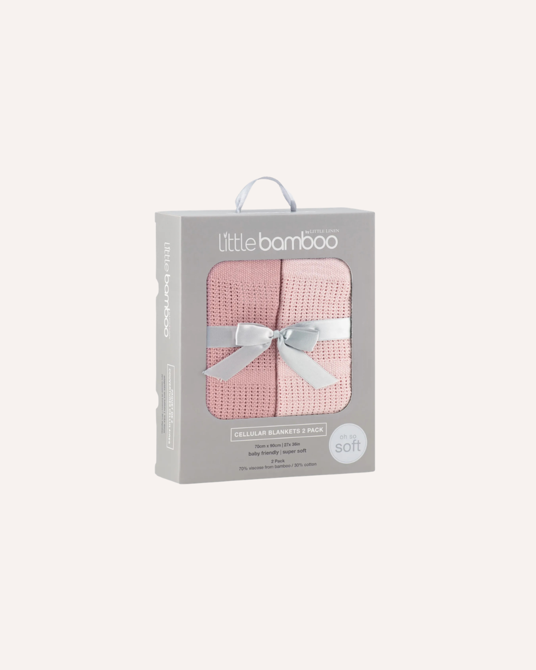 LITTLE BAMBOO - BAMBOO COTTON BLANKET 2PK - PINK