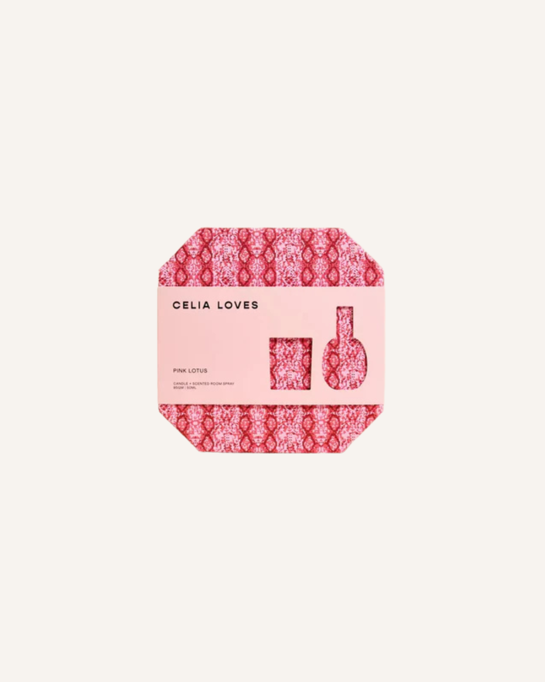 CELIA LOVES CANDLE AND ROOM SPRAY DUO SET - PINK LOTUS