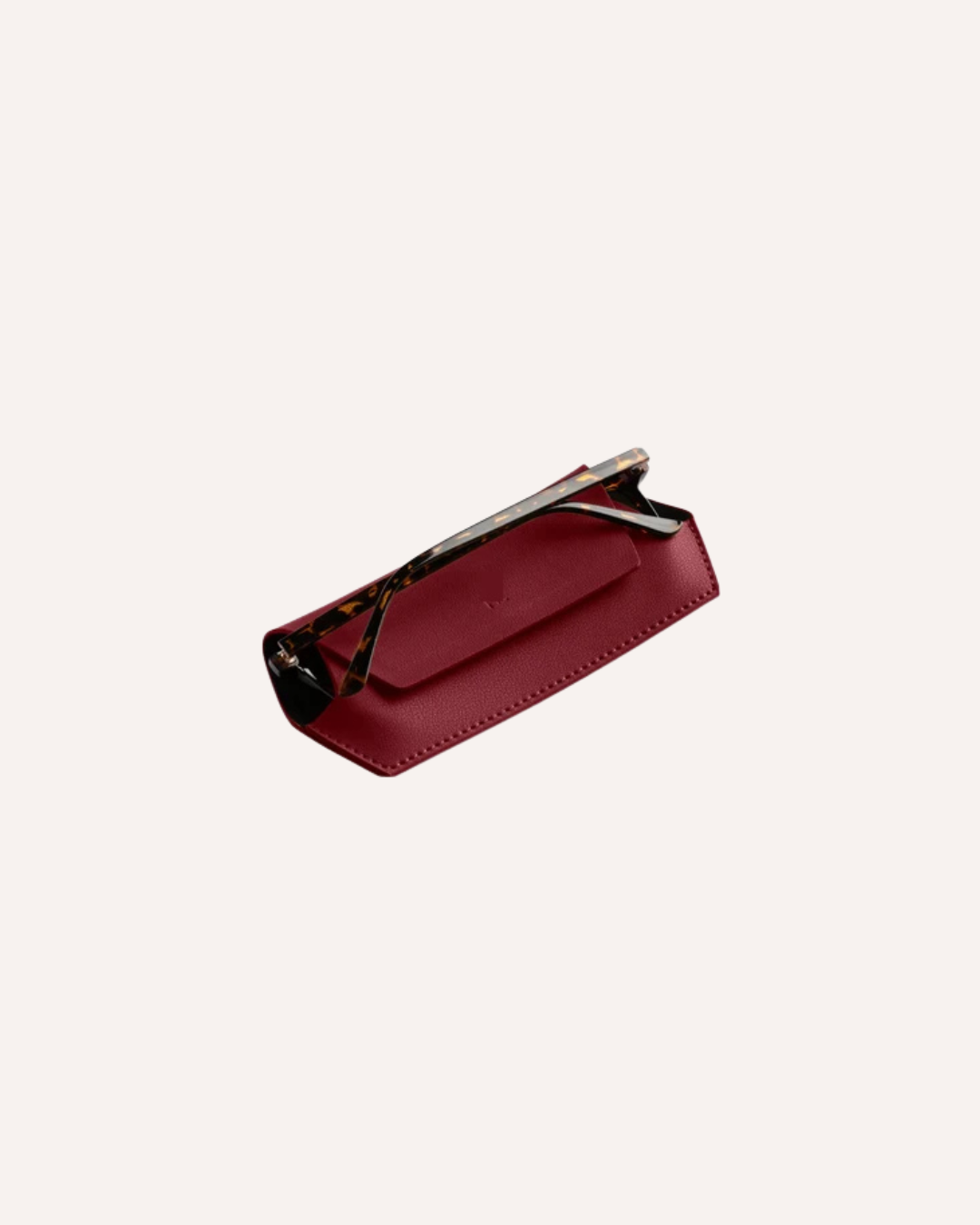 FOX AND LEO GLASSES CASE - BURGUNDY