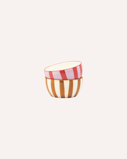 HERE'S HOW - THE BELLA ASSORTED DIPPING BOWLS - RED/MUSTARD