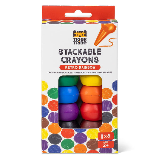 TIGERTRIBE - STATIONERY - STACKABLE CRAYONS - RETRO RAINBOW