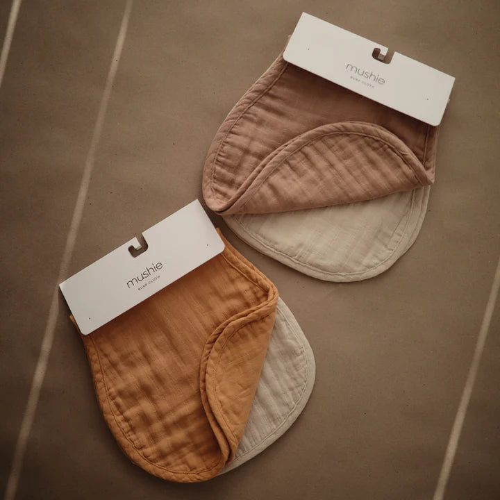 MUSHIE - BURP CLOTH - NATURAL/FOG