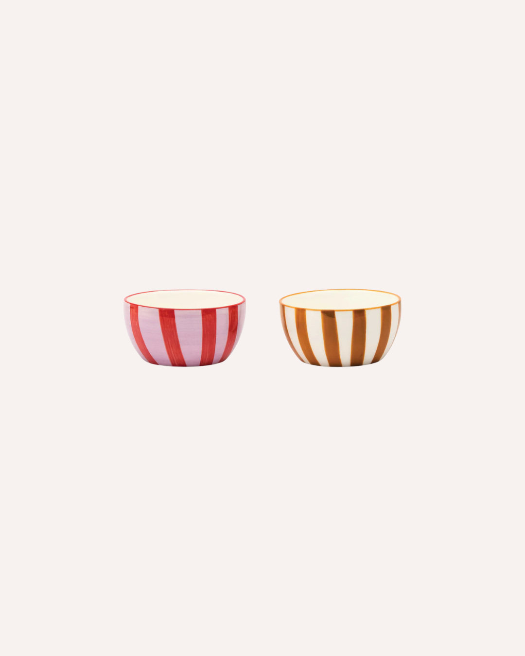 HERE'S HOW - THE BELLA ASSORTED DIPPING BOWLS - RED/MUSTARD