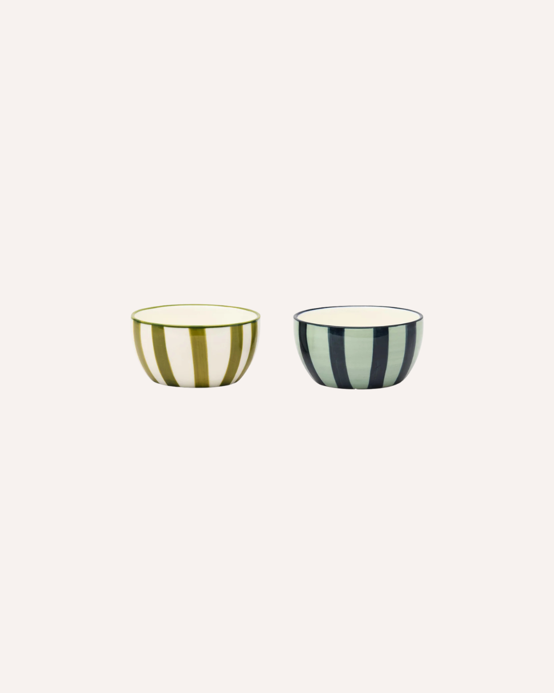 HERE'S HOW - THE BELLA ASSORTED DIPPING BOWLS - GREEN/NAVY