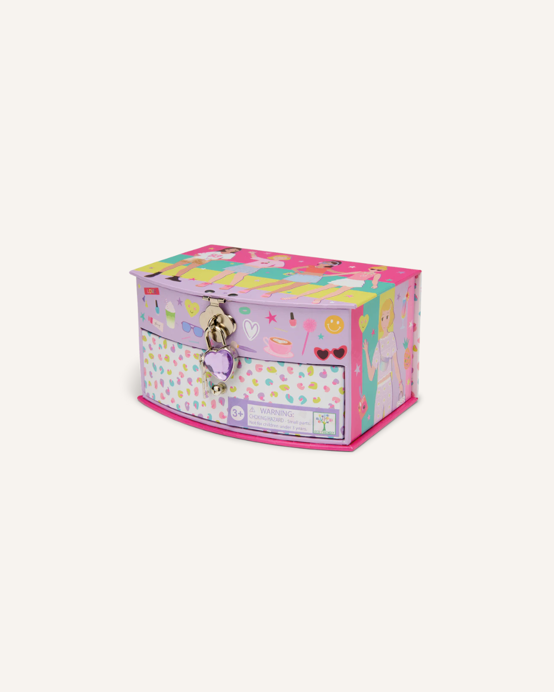 FLOSS & ROCK - FAB FRIENDS LOCKABLE JEWLLERY BOX - PURPLE