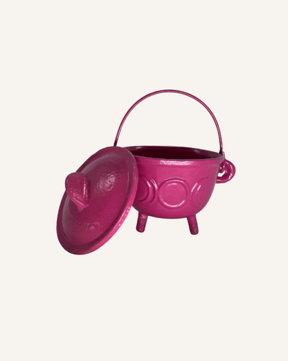CAST IRON CAULDRON - LARGE - PINK