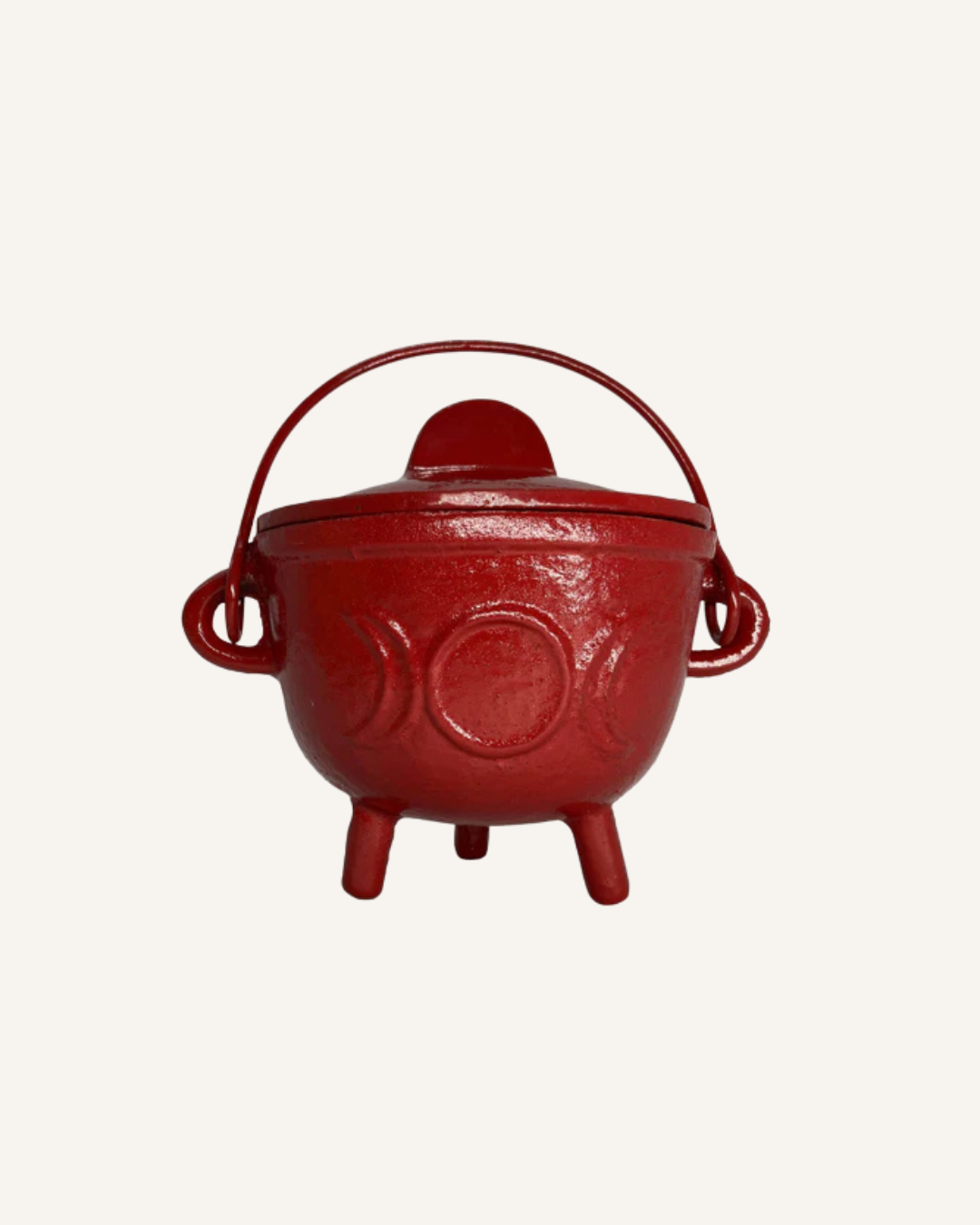 CAST IRON CAULDRON - LARGE - RED