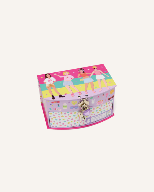 FLOSS & ROCK - FAB FRIENDS LOCKABLE JEWLLERY BOX - PURPLE