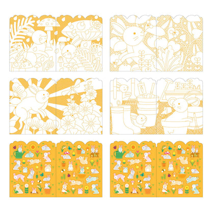 PETIT COLLAGE - BUNNIES COLORING BOOK & STICKERS