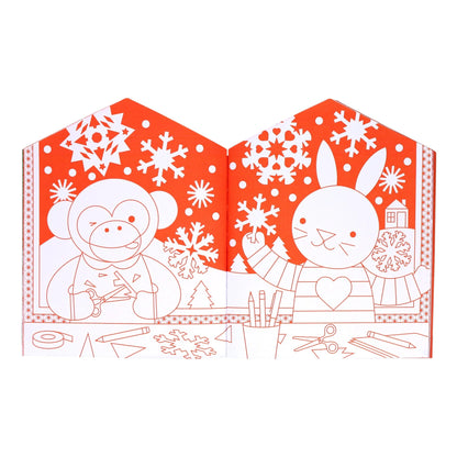 PETIT COLLAGE - COLOURING AND STICKER BOOK - CHRISTMAS
