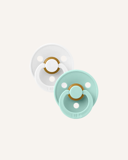 BIBS DUMMIES - SIZE 1 - WHITE/MINT