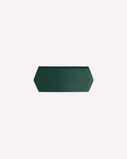 FOX AND LEO GLASSES CASE - FORREST GREEN